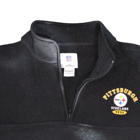 NFL men black Pittsburgh Steelers football 1/4 zip fleece Size XL - Picture 4 of 4
